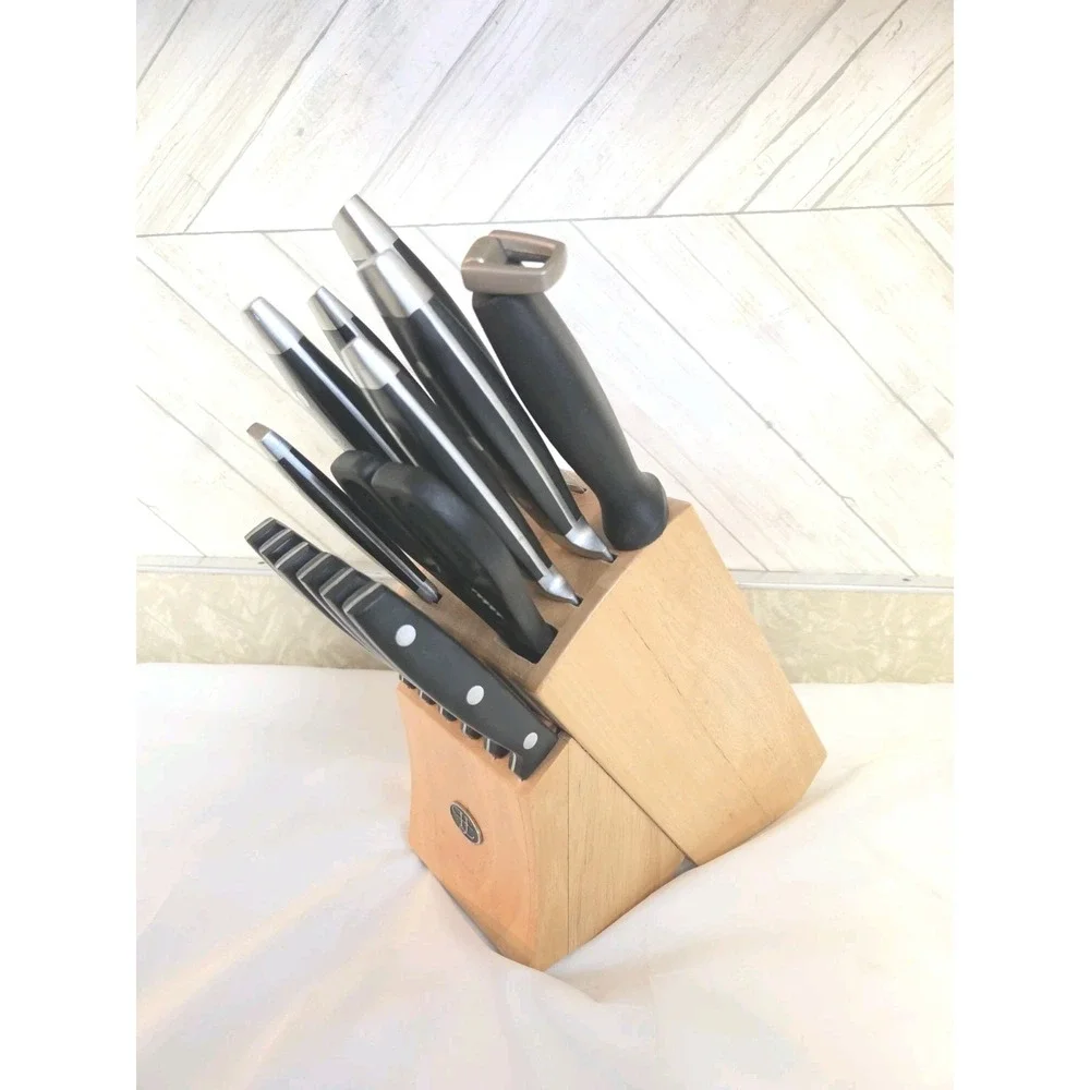 14-Piece Stainless Steel Knife Set with Storage Block Hampton Forge